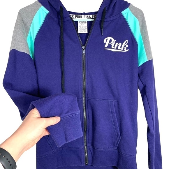 Pink Victoria’s Secret Perfect Full Zip Hoodie Size Small - Picture 10 of 17